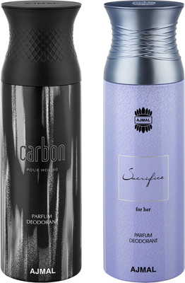 Ajmal Carbon & SacrificeHer Deodorants for Men & Women pack of 2 Deodorant Spray - For Men & Women(400 ml, Pack of 2)
Ajmal Carbon & SacrificeHer Deodorants for Men & Women pack of 2 Deodorant Spray - For Men & Women(400 ml, Pack of 2)