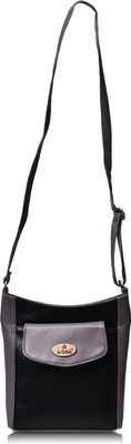 Aisna Sling Bag(Black, Grey)