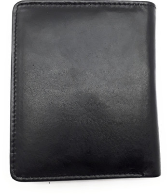SFN Men Black Genuine Leather Wallet(6 Card Slots)