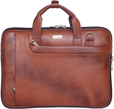 Scharf Oskar Brown -Sleeve a Message Medium Briefcase - For Men & Women(Tan)