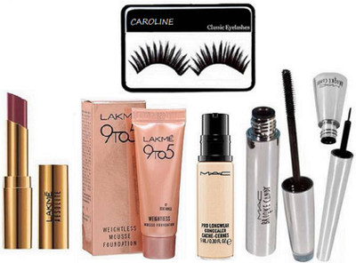 CAROLINE Eyelashes, Mac pro Longwear concealer, Brook candy Eyeliner & Mascara, Absolut Oil Lip argun Lipstick, 9to5 Mousse Foundation(Set of 6)
CAROLINE Eyelashes, Mac pro Longwear concealer, Brook candy Eyeliner & Mascara, Absolut Oil Lip argun Lipstick, 9to5 Mousse Foundation(Set of 6)