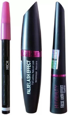 hich Eyebrow Pencil With Huda Beauty Eyeliner & Huda Beauty Mascara ( 3 in 1)(Set of 3)