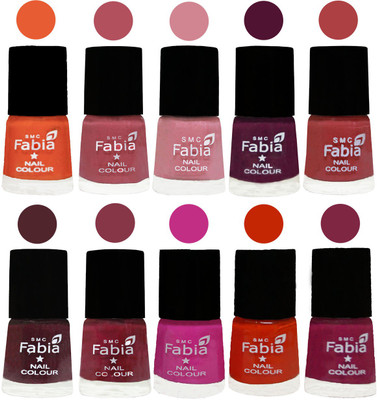 FABIA Matte Nail Polish Combo/Multicolor Nail Polish/Mix Color/Combo Color Set of 10pcs(6ml each) 110201805 Sour Orange-Mauve Pink-Rose-Boysenberry-Peach-Wine-Wine Red-Pink Pink-Fire Orange-Baby Pink(Pack of 10)
FABIA Matte Nail Polish Combo/Multicolor Nail Polish/Mix Color/Combo Color Set of 10pcs(6ml each) 110201805 Sour Orange-Mauve Pink-Rose-Boysenberry-Peach-Wine-Wine Red-Pink Pink-Fire Orange-Baby Pink(Pack of 10)