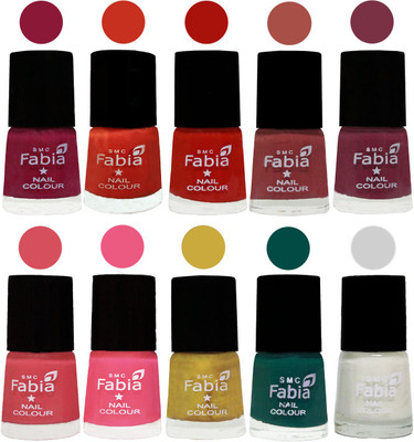 FABIA Matte Nail Polish Combo/Multicolor Nail Polish/Mix Color/Combo Color Set of 10pcs(6ml each) 110202118 Pure Wine-Orange-Reddish Red-Dark Peach-Plum-Punch Pink-Shock Pink Light-Mattis gold-Pine Green-White(Pack of 10)
FABIA Matte Nail Polish Combo/Multicolor Nail Polish/Mix Color/Combo Color Set of 10pcs(6ml each) 110202118 Pure Wine-Orange-Reddish Red-Dark Peach-Plum-Punch Pink-Shock Pink Light-Mattis gold-Pine Green-White(Pack of 10)