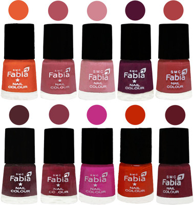 FABIA Matte Nail Polish Combo/Multicolor Nail Polish/Mix Color/Combo Color Set of 10pcs(6ml each) 110201809 Sour Orange-Mauve Pink-Rose-Boysenberry-Peach-Wine-Wine Red-Pink Pink-Fire Orange-Baby Pink(Pack of 10)
FABIA Matte Nail Polish Combo/Multicolor Nail Polish/Mix Color/Combo Color Set of 10pcs(6ml each) 110201809 Sour Orange-Mauve Pink-Rose-Boysenberry-Peach-Wine-Wine Red-Pink Pink-Fire Orange-Baby Pink(Pack of 10)