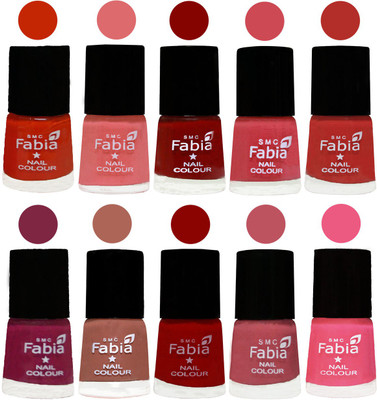 FABIA Matte Nail Polish Combo/Multicolor Nail Polish/Mix Color/Combo Color Set of 10pcs(6ml each) 110201983 Fire Orange-Baby Pink-Bold Red-Strawberry-Candy Orange-Dark Magenta-Coral-Red-Coral Pink -Shock Pink Light(Pack of 10)
FABIA Matte Nail Polish Combo/Multicolor Nail Polish/Mix Color/Combo Color Set of 10pcs(6ml each) 110201983 Fire Orange-Baby Pink-Bold Red-Strawberry-Candy Orange-Dark Magenta-Coral-Red-Coral Pink -Shock Pink Light(Pack of 10)