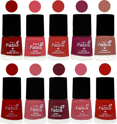 FABIA Nail Polish Combo/Multicolor Nail Polish/Mix Color/Combo Color Set of 10pcs(6ml each) 110201902 Bold Red-Strawberry-Candy Orange-Dark Magenta-Coral-Red-Coral Pink -Jam-Light Pink-Reddish Red(Pack of 10)
FABIA Nail Polish Combo/Multicolor Nail Polish/Mix Color/Combo Color Set of 10pcs(6ml each) 110201902 Bold Red-Strawberry-Candy Orange-Dark Magenta-Coral-Red-Coral Pink -Jam-Light Pink-Reddish Red(Pack of 10)