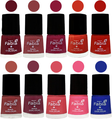 FABIA Matte Nail Polish Combo/Multicolor Nail Polish/Mix Color/Combo Color Set of 10pcs(6ml each) 110202107 Maroon-Dark Nude-Pure Wine-Orange-Reddish Red-Dark Peach-Plum-Punch Pink-Shock Pink Light-Shock Blue Dark(Pack of 10)
FABIA Matte Nail Polish Combo/Multicolor Nail Polish/Mix Color/Combo Color Set of 10pcs(6ml each) 110202107 Maroon-Dark Nude-Pure Wine-Orange-Reddish Red-Dark Peach-Plum-Punch Pink-Shock Pink Light-Shock Blue Dark(Pack of 10)