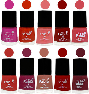 FABIA Matte Nail Polish Combo/Multicolor Nail Polish/Mix Color/Combo Color Set of 10pcs(6ml each) 110201956 Pink Pink-Fire Orange-Baby Pink-Bold Red-Strawberry-Candy Orange-Dark Magenta-Coral-Red-Jam(Pack of 10)
FABIA Matte Nail Polish Combo/Multicolor Nail Polish/Mix Color/Combo Color Set of 10pcs(6ml each) 110201956 Pink Pink-Fire Orange-Baby Pink-Bold Red-Strawberry-Candy Orange-Dark Magenta-Coral-Red-Jam(Pack of 10)