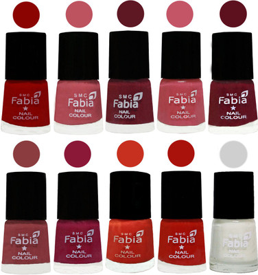 FABIA Matte Nail Polish Combo/Multicolor Nail Polish/Mix Color/Combo Color Set of 10pcs(6ml each) 110202079 Red-Coral Pink -Jam-Light Pink-Maroon-Dark Nude-Pure Wine-Orange-Reddish Red-White(Pack of 10)
FABIA Matte Nail Polish Combo/Multicolor Nail Polish/Mix Color/Combo Color Set of 10pcs(6ml each) 110202079 Red-Coral Pink -Jam-Light Pink-Maroon-Dark Nude-Pure Wine-Orange-Reddish Red-White(Pack of 10)