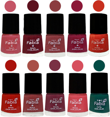 FABIA Matte Nail Polish Combo/Multicolor Nail Polish/Mix Color/Combo Color Set of 10pcs(6ml each) 110202100 Light Pink-Maroon-Dark Nude-Pure Wine-Orange-Reddish Red-Dark Peach-Plum-Punch Pink-Pine Green(Pack of 10)
FABIA Matte Nail Polish Combo/Multicolor Nail Polish/Mix Color/Combo Color Set of 10pcs(6ml each) 110202100 Light Pink-Maroon-Dark Nude-Pure Wine-Orange-Reddish Red-Dark Peach-Plum-Punch Pink-Pine Green(Pack of 10)