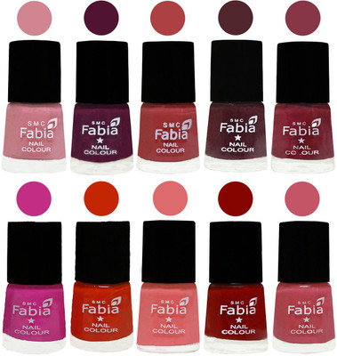 FABIA Nail Polish Combo/Multicolor Nail Polish/Mix Color/Combo Color Set of 10pcs(6ml each) 110201902 Rose-Boysenberry-Peach-Wine-Wine Red-Pink Pink-Fire Orange-Baby Pink-Bold Red-Light Pink(Pack of 10)
FABIA Nail Polish Combo/Multicolor Nail Polish/Mix Color/Combo Color Set of 10pcs(6ml each) 110201902 Rose-Boysenberry-Peach-Wine-Wine Red-Pink Pink-Fire Orange-Baby Pink-Bold Red-Light Pink(Pack of 10)