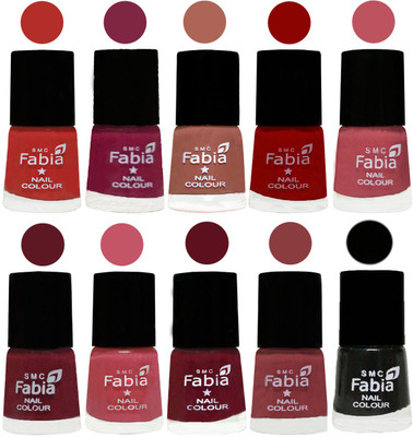 FABIA Matte Nail Polish Combo/Multicolor Nail Polish/Mix Color/Combo Color Set of 10pcs(6ml each) 110202047 Candy Orange-Dark Magenta-Coral-Red-Coral Pink -Jam-Light Pink-Maroon-Dark Nude-Black(Pack of 10)
FABIA Matte Nail Polish Combo/Multicolor Nail Polish/Mix Color/Combo Color Set of 10pcs(6ml each) 110202047 Candy Orange-Dark Magenta-Coral-Red-Coral Pink -Jam-Light Pink-Maroon-Dark Nude-Black(Pack of 10)