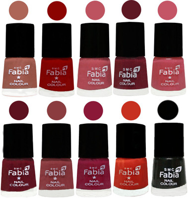 FABIA Matte Nail Polish Combo/Multicolor Nail Polish/Mix Color/Combo Color Set of 10pcs(6ml each) 110202070 Coral-Red-Coral Pink -Jam-Light Pink-Maroon-Dark Nude-Pure Wine-Orange-Black(Pack of 10)
FABIA Matte Nail Polish Combo/Multicolor Nail Polish/Mix Color/Combo Color Set of 10pcs(6ml each) 110202070 Coral-Red-Coral Pink -Jam-Light Pink-Maroon-Dark Nude-Pure Wine-Orange-Black(Pack of 10)