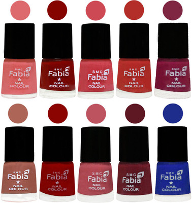 FABIA Matte Nail Polish Combo/Multicolor Nail Polish/Mix Color/Combo Color Set of 10pcs(6ml each) 110202002 Baby Pink-Bold Red-Strawberry-Candy Orange-Dark Magenta-Coral-Red-Coral Pink -Jam-Shock Blue Dark(Pack of 10)
FABIA Matte Nail Polish Combo/Multicolor Nail Polish/Mix Color/Combo Color Set of 10pcs(6ml each) 110202002 Baby Pink-Bold Red-Strawberry-Candy Orange-Dark Magenta-Coral-Red-Coral Pink -Jam-Shock Blue Dark(Pack of 10)