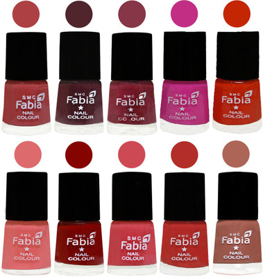 FABIA Matte Nail Polish Combo/Multicolor Nail Polish/Mix Color/Combo Color Set of 10pcs(6ml each) 110201896 Peach-Wine-Wine Red-Pink Pink-Fire Orange-Baby Pink-Bold Red-Strawberry-Candy Orange-Coral(Pack of 10)
FABIA Matte Nail Polish Combo/Multicolor Nail Polish/Mix Color/Combo Color Set of 10pcs(6ml each) 110201896 Peach-Wine-Wine Red-Pink Pink-Fire Orange-Baby Pink-Bold Red-Strawberry-Candy Orange-Coral(Pack of 10)