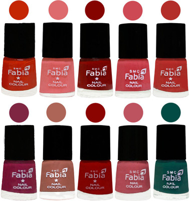FABIA Matte Nail Polish Combo/Multicolor Nail Polish/Mix Color/Combo Color Set of 10pcs(6ml each) 110201985 Fire Orange-Baby Pink-Bold Red-Strawberry-Candy Orange-Dark Magenta-Coral-Red-Coral Pink -Pine Green(Pack of 10)
FABIA Matte Nail Polish Combo/Multicolor Nail Polish/Mix Color/Combo Color Set of 10pcs(6ml each) 110201985 Fire Orange-Baby Pink-Bold Red-Strawberry-Candy Orange-Dark Magenta-Coral-Red-Coral Pink -Pine Green(Pack of 10)