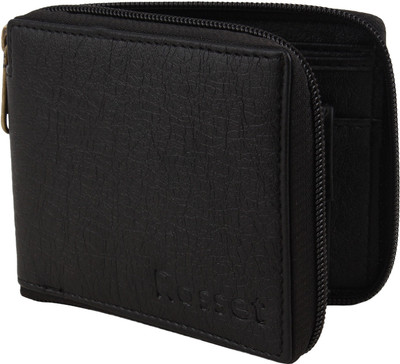R Men Casual Black Artificial Leather Wallet(3 Card Slots)