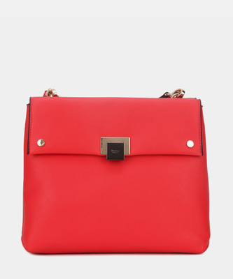 Dune London Women Casual Red Banana Fibre Hand-held Bag