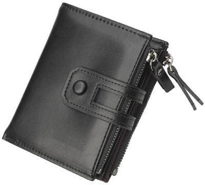 SPL Men Black Artificial Leather Wallet(12 Card Slots)