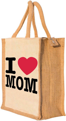 Nisol® I Love Mom Waterproof Lunch Bag(Beige, 12 inch)