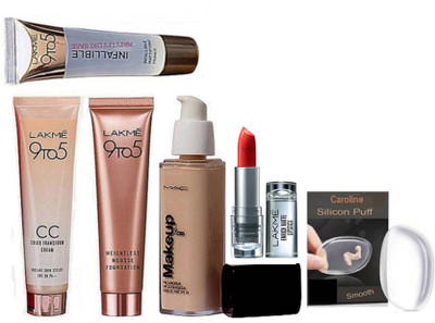 caroline Silicon Puff & Mac makeup pro long wear spf 30 foundation, 9 to 5 Weightless Mousse Foundation, C C Cream, Infallible Primer, Enrich Matte Lipstick(Set of 6)
caroline Silicon Puff & Mac makeup pro long wear spf 30 foundation, 9 to 5 Weightless Mousse Foundation, C C Cream, Infallible Primer, Enrich Matte Lipstick(Set of 6)