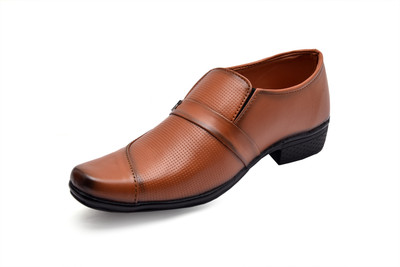 MANGHANI Boys Slip on Derby Shoes(Brown