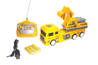 TALKING GANESHA Construction Truck with rechargeable Batteries, USB charger, Lights & Realistic Sound RC Toy For Kids - Multicolor(Yellow)
TALKING GANESHA Construction Truck with rechargeable Batteries, USB charger, Lights & Realistic Sound RC Toy For Kids - Multicolor(Yellow)