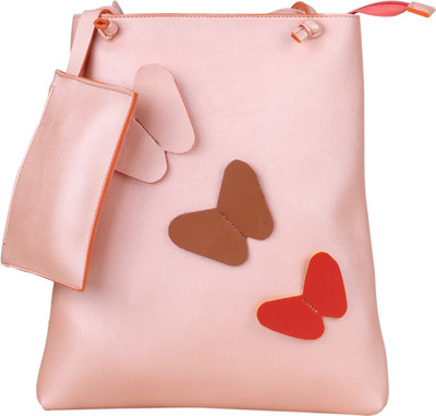Aadhunik Libaas Girls Casual Pink PU Sling Bag