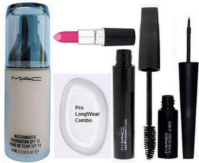 Pro longwear combo Silicon Puff & Mac Matchmaster SPF 15 Foundation, Candy yum-yum Lipstick,Haute And Naughty Mascara,Liquid Last Eyeliner(Set of 5)
Pro longwear combo Silicon Puff & Mac Matchmaster SPF 15 Foundation, Candy yum-yum Lipstick,Haute And Naughty Mascara,Liquid Last Eyeliner(Set of 5)