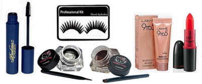 Professional kit Eyelashes& Gel Eyeliner Two way Black and Brown, Mascara,9 to 5 Weightless Mousse Foundation, Lady Gaga Lipstick(Set of 6)
Professional kit Eyelashes& Gel Eyeliner Two way Black and Brown, Mascara,9 to 5 Weightless Mousse Foundation, Lady Gaga Lipstick(Set of 6)