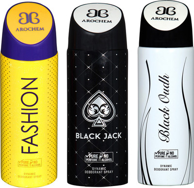 Arochem Fashion & Black Jack & Black Oudh Combo Pack Dynamic Deodorant Spray Deodorant Spray - For Men & Women(600 ml, Pack of 3)
Arochem Fashion & Black Jack & Black Oudh Combo Pack Dynamic Deodorant Spray Deodorant Spray - For Men & Women(600 ml, Pack of 3)
