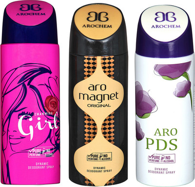 Arochem Charming Girl & Aro Magnet & Aro PDS Combo Pack Dynamic Deodorant Spray Deodorant Spray - For Men & Women(600 ml, Pack of 3)
Arochem Charming Girl & Aro Magnet & Aro PDS Combo Pack Dynamic Deodorant Spray Deodorant Spray - For Men & Women(600 ml, Pack of 3)