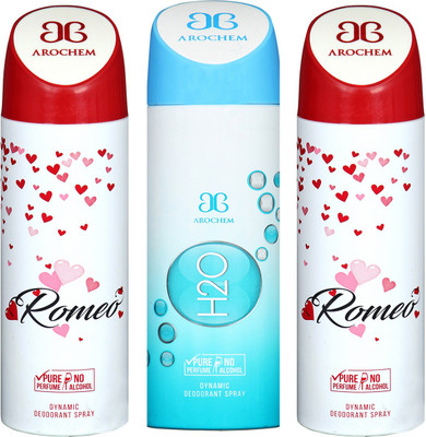 Arochem Romeo & H2O Combo Pack Dynamic Deodorant Spray Deodorant Spray - For Men & Women(600 ml, Pack of 3)
Arochem Romeo & H2O Combo Pack Dynamic Deodorant Spray Deodorant Spray - For Men & Women(600 ml, Pack of 3)