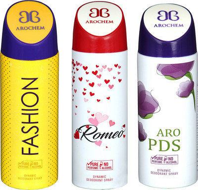 Arochem Fashion & Romeo & Aro PDS Combo Pack Dynamic Deodorant Spray Deodorant Spray - For Men & Women(600 ml, Pack of 3)
Arochem Fashion & Romeo & Aro PDS Combo Pack Dynamic Deodorant Spray Deodorant Spray - For Men & Women(600 ml, Pack of 3)