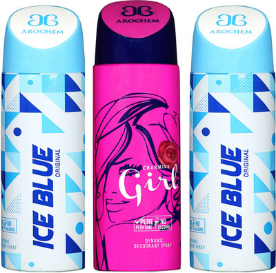 Arochem Ice Blue & Charming Girl Combo Pack Dynamic Deodorant Spray Deodorant Spray - For Men & Women(600 ml, Pack of 3)
Arochem Ice Blue & Charming Girl Combo Pack Dynamic Deodorant Spray Deodorant Spray - For Men & Women(600 ml, Pack of 3)