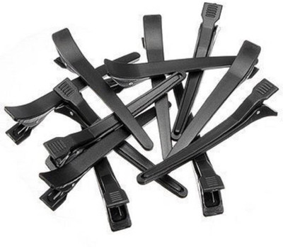 BOXO Stylish Section Clips Hair Styling Accessories For Parlor And Salon Use, 12 Pcs, Black Hair Clip(Black)