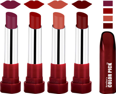 Eyeflax's Colorpick Silk Touch Matte Multicolor Lipstick Combo 10 (Pack of 4)(Multicolor, 14 g)
Eyeflax's Colorpick Silk Touch Matte Multicolor Lipstick Combo 10 (Pack of 4)(Multicolor, 14 g)