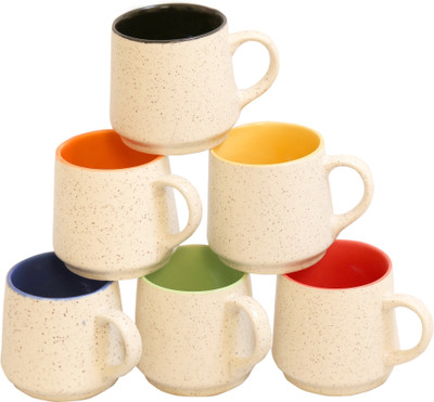 Shri Krishna Creation SHRIKC05 Ceramic Mug(220 ml, Pack of 6), Multicolor