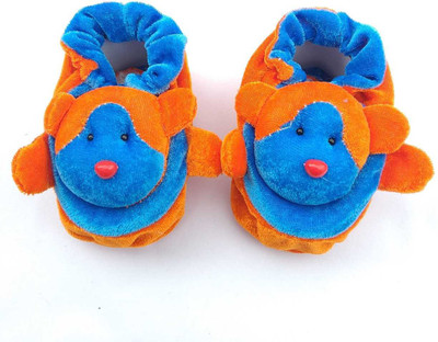 LMN Child Care Booties(Toe to Heel Length - 12 cm Orange, Blue), Blue;orange