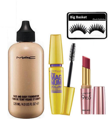big basket Eyelashes & Face and Body Foundation, Mag Num Volum Express Waterproof Mascara, Matte Lipstick(Set of 4)
big basket Eyelashes & Face and Body Foundation, Mag Num Volum Express Waterproof Mascara, Matte Lipstick(Set of 4)