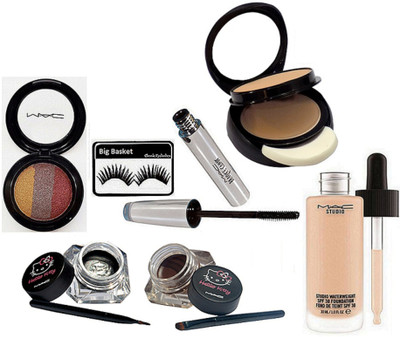 big Basket Eyelashes & Two Way Compact & Waterweight Foundation, fard Mineralize Eyeshadow, Two Eyeliner, Mascara(Set of 6)
big Basket Eyelashes & Two Way Compact & Waterweight Foundation, fard Mineralize Eyeshadow, Two Eyeliner, Mascara(Set of 6)