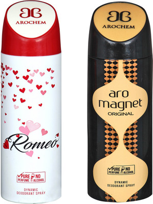 Arochem ROMEO & ARO MAGNET COMBO DEO DYNAMIC DEODORANT BODY SPRAY - FOR MEN & WOMEN Body Spray - For Men & Women(400 ml, Pack of 2)
Arochem ROMEO & ARO MAGNET COMBO DEO DYNAMIC DEODORANT BODY SPRAY - FOR MEN & WOMEN Body Spray - For Men & Women(400 ml, Pack of 2)