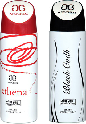 Arochem ETHENA & BLACK OUDH COMBO DEO DYNAMIC DEODORANT BODY SPRAY - FOR MEN & WOMEN Body Spray - For Men & Women(400 ml)
Arochem ETHENA & BLACK OUDH COMBO DEO DYNAMIC DEODORANT BODY SPRAY - FOR MEN & WOMEN Body Spray - For Men & Women(400 ml)