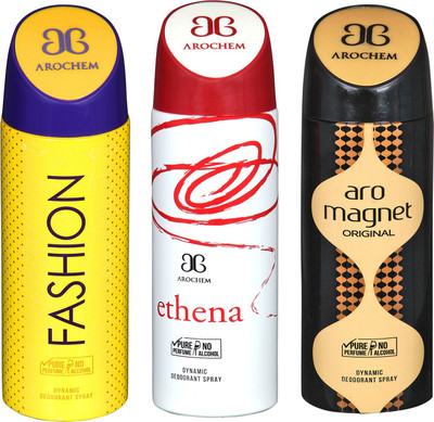 arochem FASHION DEO COMBO & ARO MEGNET & ETHENA DYNAMIC DEODORANT SPRAY Body Spray Body Spray - For Men & Women(600 ml, Pack of 3)
arochem FASHION DEO COMBO & ARO MEGNET & ETHENA DYNAMIC DEODORANT SPRAY Body Spray Body Spray - For Men & Women(600 ml, Pack of 3)