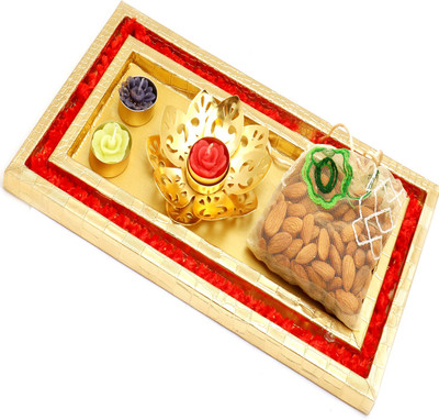 Ghasitaram Gifts Dryfruits hamper-Red and Gold Platter with Golden T-Lite and almonds Pouch Combo(3)
Ghasitaram Gifts Dryfruits hamper-Red and Gold Platter with Golden T-Lite and almonds Pouch Combo(3)