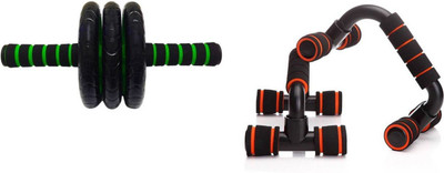 Lord Three Wheel AB Roller or Adjustable Push up bar Gym & Fitness Kit