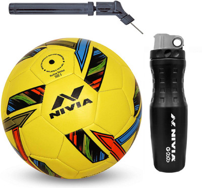 Nivia Revolvo Yellow Football With G2020 Sipper And Double action Pump Kit Football Kit