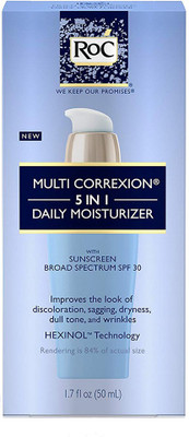 RoC Multi Correxion 5 In 1 Anti-Aging Daily Face Moisturizer with Broad Spectrum SPF 30, anti-wrinkle Cream for Skin Discoloration, Elasticity, and Firmness, 1.7 fl. oz(50 ml)
RoC Multi Correxion 5 In 1 Anti-Aging Daily Face Moisturizer with Broad Spectrum SPF 30, anti-wrinkle Cream for Skin Discoloration, Elasticity, and Firmness, 1.7 fl. oz(50 ml)