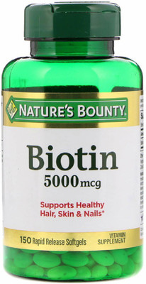Nature's Bounty Nature's Bounty, Biotin, 5000 mcg, 150 Rapid Release Softgels(150 No)
Nature's Bounty Nature's Bounty, Biotin, 5000 mcg, 150 Rapid Release Softgels(150 No)